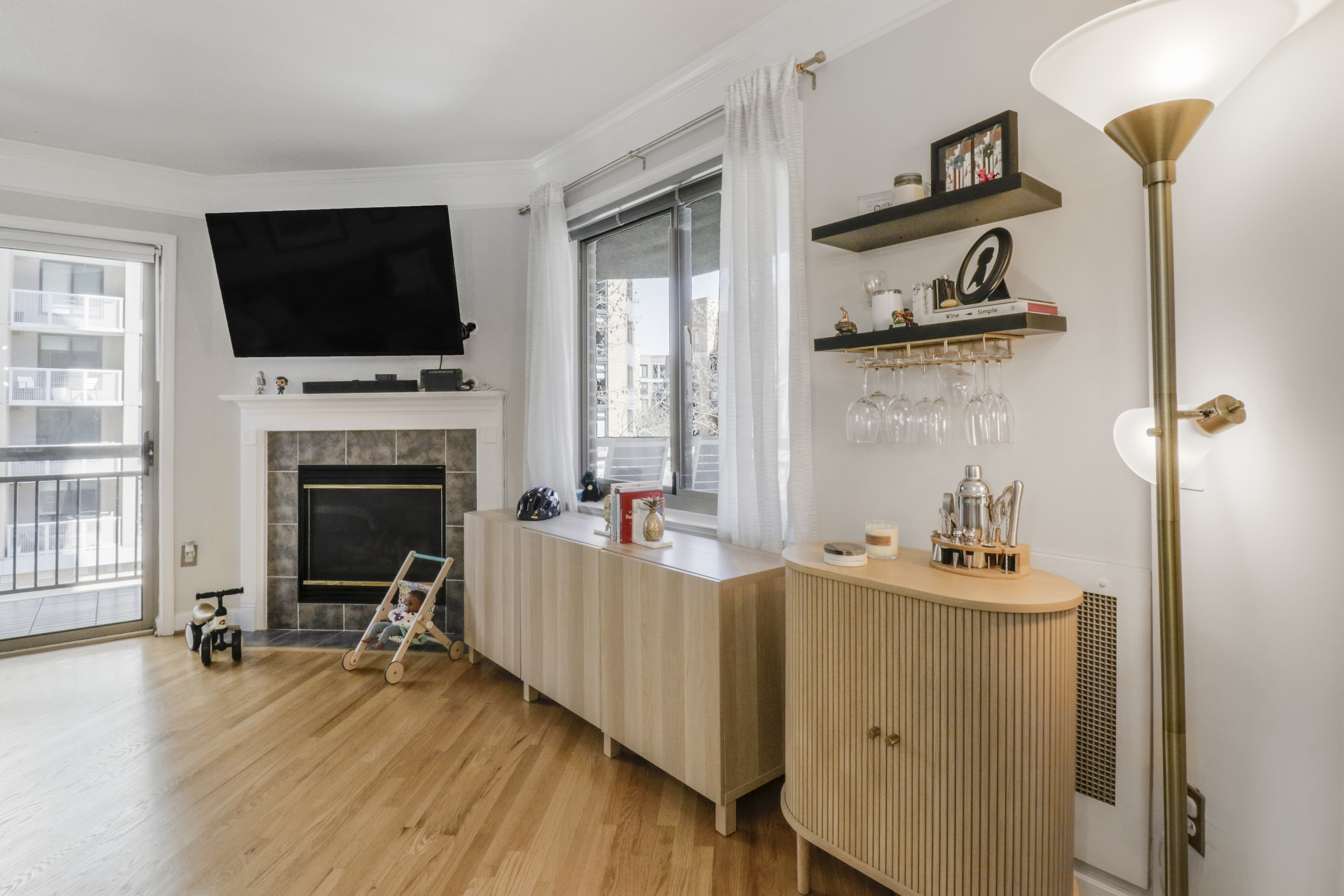 North Monroe Virginia Square — luxury condo interior with oak credenza